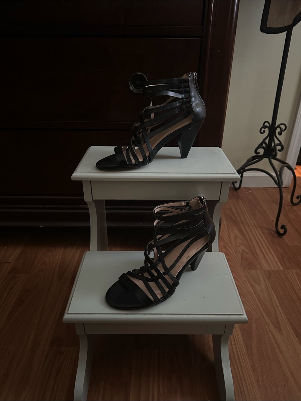 THE LIMITED Adonna Black Caged Strappy Heel Sandals - Picture 4 of 5